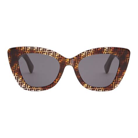 Fendi Havana Cat Eye Sunglasses w/ Gold Details, “FF0459/S”